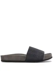 [Brunello Cucinelli] Brunello Cucinelli-Sandali Slides Monili Con Decorazione-Donna 39 IT