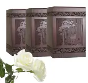 Cremation Urns for Human Ashes Adult Male Female, Wooden Carved Deer Urns Box an