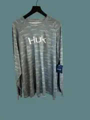 HUK Performance Fishing Gear Men’s XXL Fishing Pattern Long Sleeve NWT