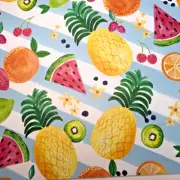 Pineapple Watermelon Kiwi Placemats Set of 4 Vinyl Beach House Foam Back Summer