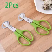 2Pcs GREEN STAINLESS STEEL QUAIL EGG SCISSOR OPENER CRACKER SHELL