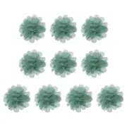 10Pcs 2.8" Chiffon Flowers Fabric Flower Sewing Fabric Appliques Dark Mint
