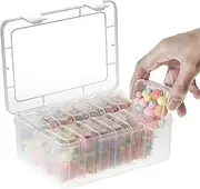 [Vataiky] Bead Organizer Storage Boxes,14 Pcs Clear Small Plastic Storage Containers with Hinged Lids for Beads,Seed Storage Containers Boxes with Lids,for Beads, Jewelry and Craft Supplies