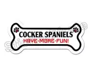 Cocker Spaniels Have More Fun Dog Bone Bumper Sticker Decal DB 115