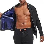 baxobaso Sauna Jackets for Men Sweat Suit long Sleeve Compression T-Shirt Weight Loss