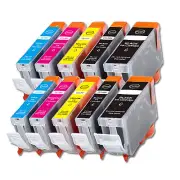 10 PK Ink Cartridges + Chip for Canon PGI-5BK CLI-8 iP4500 iP5200 MP500 MP530