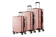 Mazam 3PCS Luggage Suitcase Trolley Set Travel TSA Lock Carry on Hard Case Pink