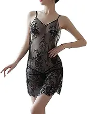 [Generic] Women Mesh Lace Babydoll Lingerie Sexy Mini Chemise Wedding Nightie Bridal Nightdress Strappy Exotic Sleepwear