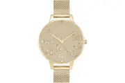 Olivia Burton OB16MB37 Ladies' Steel Wristwatch in Golden with Pink Dial ( 34 mm)