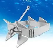 Sunluway 20 lBS Box Anchors, Box Anchors Fits Boats 18 to 30 Feet, Galvanized Steel Folding Anchor, Box-Style Offshore Boating Anchor