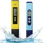 Aswalling Water Quality Test Meter,Ph Meter Tds Meter 2 in 1 Kit with 0-14.00Ph and 0-9990 Ppm Measure Range for Hydroponics,Aquariums,Drinking Water,Ro System,Pool and