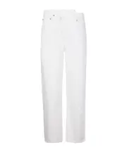 AGOLDE Criss Cross Mid-Rise Straight-Leg Jeans 33 White