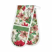 Michel Design Works Merry Christmas Amaryllis Cotton Kitchen Double Oven Glove