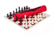 Quiver Chess Set Combination - Triple Weighted - Red Bag / Board