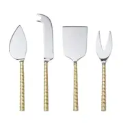 Davis & Waddell Twisted Gold Handle Cheese Knife 4pcs Set Gold & Silver 18x5x1cm