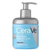 Cerave Moisturizing Cream For Psoriasis Treatment, 8 Oz, With Salicylic Acid & Urea For Dry Skin Itch Relief, Fragrance Free
