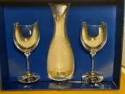Mikasa Nicole 10" White Wine Carafe W/2 Glasses Barware Clear T7200/903