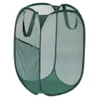Mesh Laundry Hamper, Collapsible Laundry Baskets Bag, Dark Green