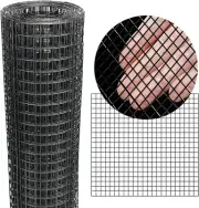 Black Hardware Cloth 16'' x 10' PVC Steel Vinyl Coated 1/4 inch Galvanized Wi...