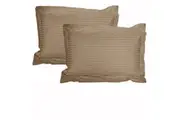 Accessorize 325TC Pair of Stripe Jumbo / Queen Pillowcases Mocha