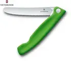 Victorinox Classic Steak Knife Paring Knife Folding Wavy Blade - Green Handle -