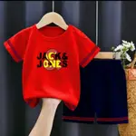 兒童 ZIGZAG OBLONG 西裝襯衫和褲子與 JACK&JONES MOTIF DTF 絲印