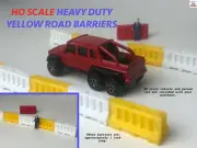 SET of 10 HO Scale (1:87 Scale) Yellow and White Road Barriers Version 2