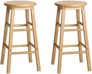 [Artiss] Bar Stools Stool Set of 2 Kitchen Swivel Counter Barstools Dining Chair Chairs Wooden Natural Marley in 61cm Seat Height Floor for Home Dining Room Cafe Outdoor Indoor