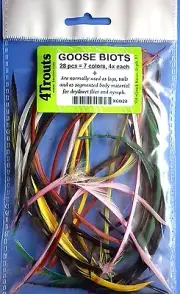 32pcs GOOSE BIOTS 5-7" Fly Tying Goose Feathers Craft Decoration 8 colors
