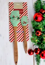 Christmas Dachshund Doxie Through The Snow Dogs Large Mini Spatula Set of 2