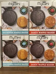 Nostalgia My Mini Snowman Waffle Maker Blue Limited Edition NEW