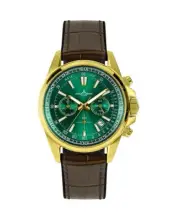 JACQUES LEMANS Men Quartz Casual Watch Classic Dress Green Dial Waterproof Round