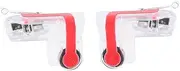 CONGARTENO 1 Pair Mobile Game Controller Transparent Shortcut Buttons for Shooting Games Stable Trigger Design for Enhanced Aim and Performance White Red