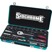 Sidchrome SCMT19754HT - Socket Set 58 Piece 1/2 & 1/4" Drive - Teal Foam Hyper Series