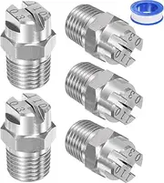 uxcell 5-Pack Flat Fan Spray Tip, 110 Degree 1/4BSPT Male Stainless Steel Pressure Washer Nozzles Cleaner Nozzle Replacement W Sealing Tape for Water Guns (1.1mm Orifice)