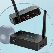 BT 5.1 Transmitter&Receiver AUX NFC to RCA Stereo Audio Amplifier Adapter&Remo2q