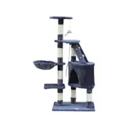 YES4PETS 120 cm Multi level Cat Kitten Scratching Post Tree-Grey