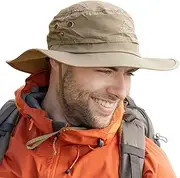 [Comhats] Large Sun Hat Men XL - XXL, Wide Brim UV Safari Bonnie Hats for Summer Outdoor Hiking Fishing Walking, Waterproof & Windproof 60-66cm
