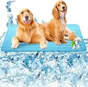 Pet Cooling Mat, Self-Cooling Ice Silk Surface, Multi-Scene Use for Dogs, Breathable Mesh Bottom (XL)