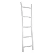 Decorative Teak Ladder, White