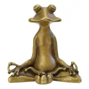 Brass Frog Incense Burner Holder Meditation Buddhist Lotus Design 54mm