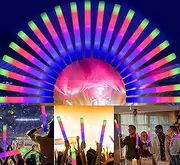[100 Pack] All-New Ultra Bright Glow Sticks RGB with 3 Modes LED Thunder Wand Party Sticks Flashing Lights for Wedding Rave Concert