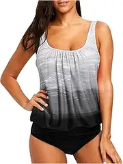 [Generic] Plus Size Swim Skirt Women 4X Set Swimsuits Piece Swimdress Plus Strappy Back Women Print Size Two Swimwears Tankinis Sets Bathing Suits Women Two Piece Shorts