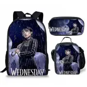 Wednesday Addams Schoolbag Children Backpack Or Lunch Bag Or Pen Bag Or Three-piece Set For Kids' Gifts high quality only pencilcase