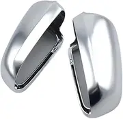 Compatible For Audi A4 B6 B7 A6 C6 Car Rear View Mirror Cover Side Wing Mirror Protect Frame Covers Trim Silver Matte Chrome Shell Cover