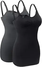 [Lataly] Seamless Nursing Tank Tops for Breastfeeding Padded Sleep Maternity Cami Bras
