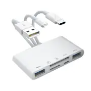 5 in 1 SD TF Memory Card Reader USB OTG Adapter Hub Accessories For iPhone/iPad