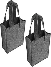 [Cabilock] 1set Wine Tote Bag Package Bags Packaging Bags Hand Bags Travel Tote Bags Wine Bags Wine Bottle Carrier Bag Wine Storage Bag Wine Bottle Bag Wine Carrier Tote Felt Grey 2pcs
