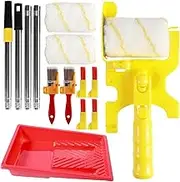 Paint Edger Roller Brush Kit, Clean-Cut Wall Paint Roller with Extension Pole and Tray, Handheld Paint Edger Combo Set, Trimming Color Separation Paint Roller for Door Window