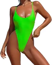 [Generic] One Piece Swimsuits for Women, Sexy High Cut Adjustable Sling Bikini Backless Bathing Suits Cheeky Swimwear